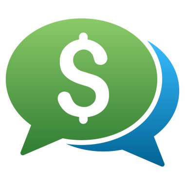 Finansal işlem sohbet degrade glif simgesi