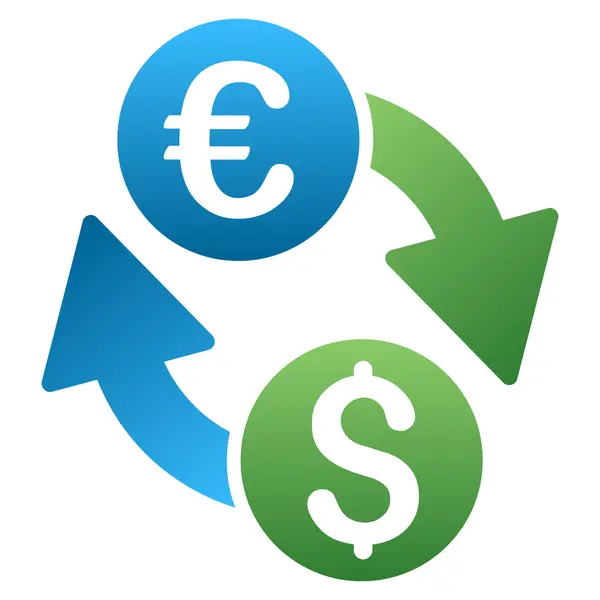 Dollar Euro Exchange Gradient Vector Icon — Stock Vector