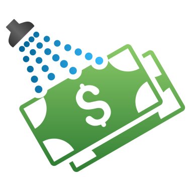 Para duş degrade glif simgesi