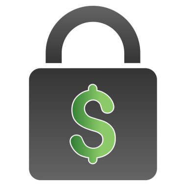 Banka kilit degrade vektör simgesi