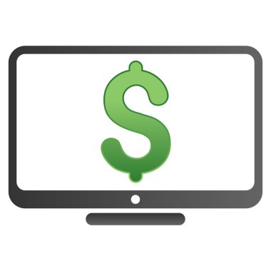 Monitör fiyat degrade vektör simgesi