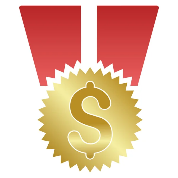 Dolar Medal gradientu wektor ikona — Wektor stockowy