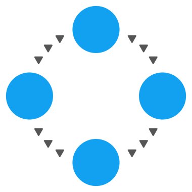 Dairesel ilişkiler glif sembolü düz