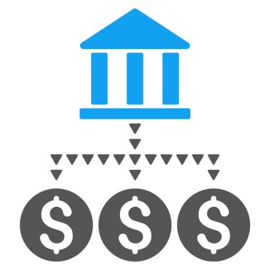 Banka yapısı düz glif sembolü