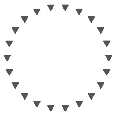 Noktalı çember düz glif sembolü