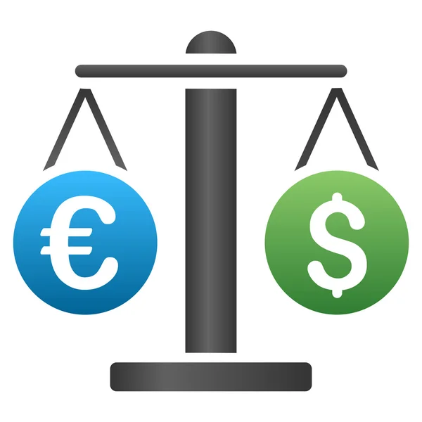 Euro et Dollar Échelles Gradient Glyphe Icône — Photo