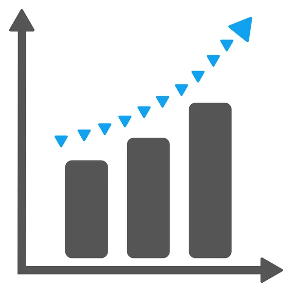 Símbolo de glifo plano de tendência positiva pontilhada — Fotografia de Stock