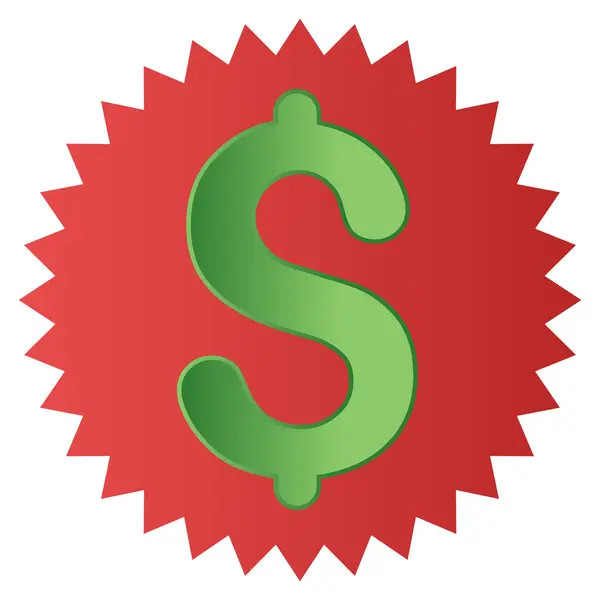 달러 보증 스탬프 그라데이션 문자 모양 아이콘 — 스톡 사진