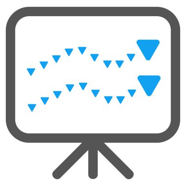 Noktalı eğilimleri kurulu düz vektör simgesi