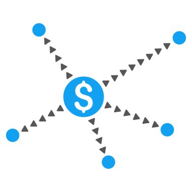 Noktalı finansal bağlantılar düz vektör simgesi