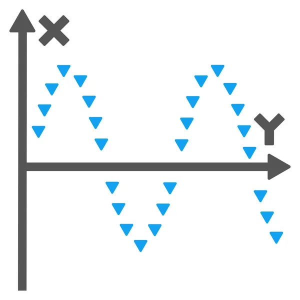 Símbolo de vector plano de parcela sinusoidal punteada — Archivo Imágenes Vectoriales