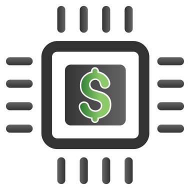 İşlemci fiyatı degrade glif simgesi