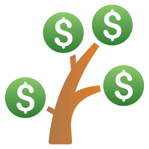 Geld-Baum-Gradienten-Symbol — Stockfoto