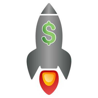 Business Rocket Launch Gradient Vektör Simgesi