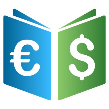 Euro Dolar Kayıt Defteri Degrade Vektör Simgesi