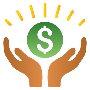 Finansal Refah Eller Gradyan Vektör Simgesi