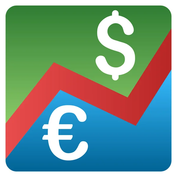 Euro dollar forex markt gradiënt vector icoon — Stockvector