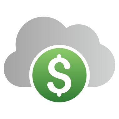 Bulut bankacılık degrade glif simgesi