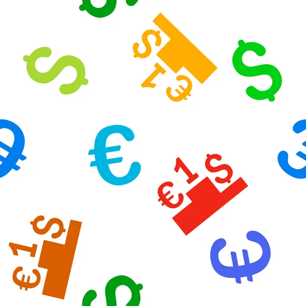 Euro-Dollar-Wettbewerb nahtloses, flaches Glyphen-Muster — Stockfoto