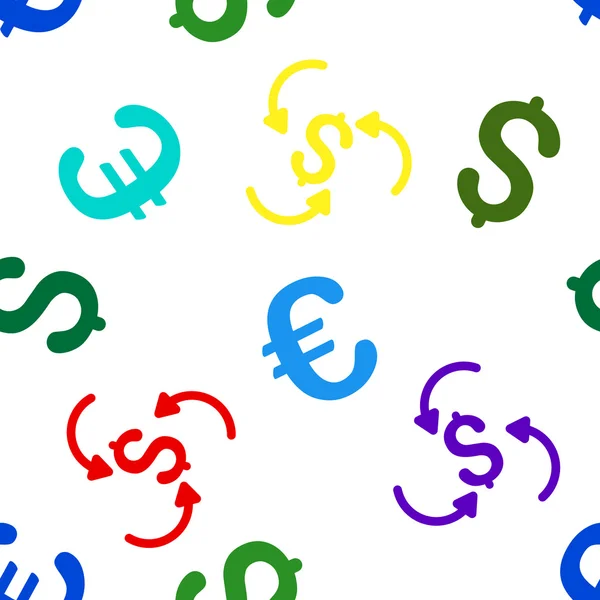 Money Swirl nahtloses, flaches Glyphen-Muster — Stockfoto