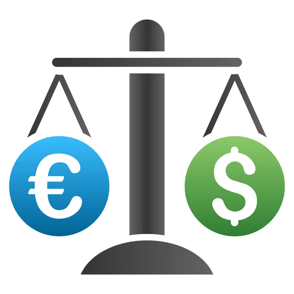 Dollar Euro Comparer les échelles Gradient Glyphe Icône — Photo