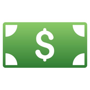 Banknot degrade vektör simgesi