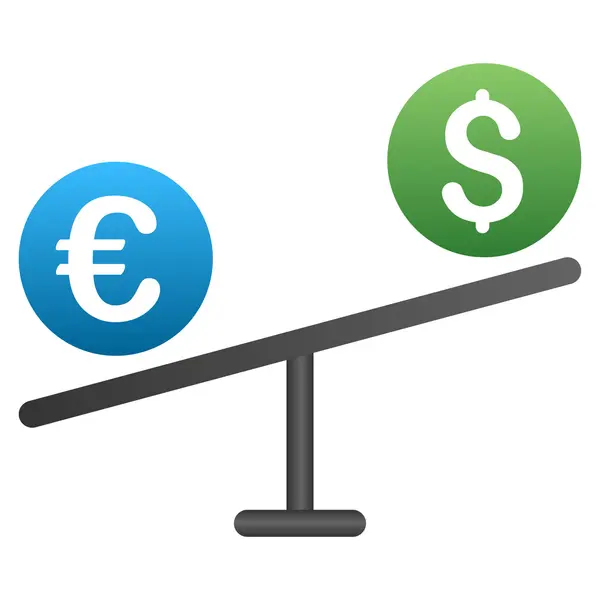 Euro Dolar rynek huśtawka gradient wektor ikona — Wektor stockowy