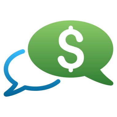 İş sohbet balonlar degrade glif simgesi