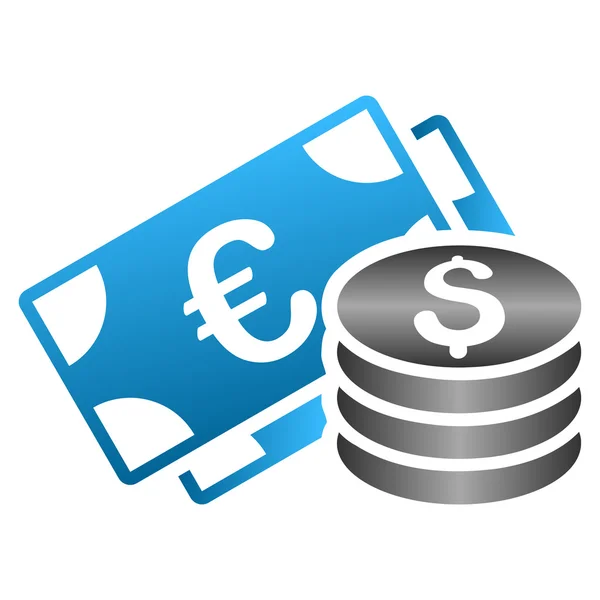 Euro Dollar Cash kleurovergang Glyph pictogram — Stockfoto