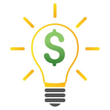 Elektrik Işık Fiyat Gradyan Vektör Simgesi