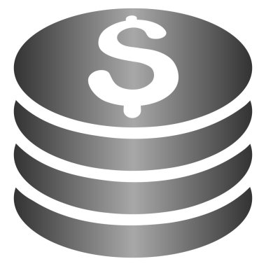 Gümüş Dolar Sikke Yığını Gradyan Vektör Simgesi