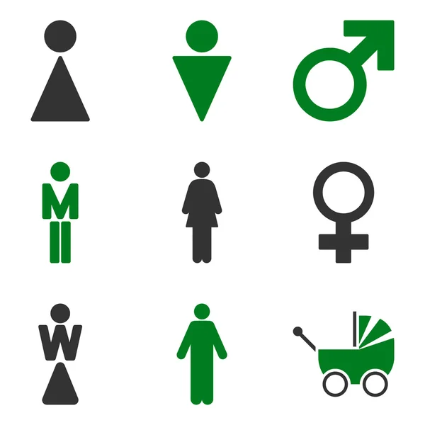 Wc Gender-Symbole flache Glyphen-Symbole — Stockfoto