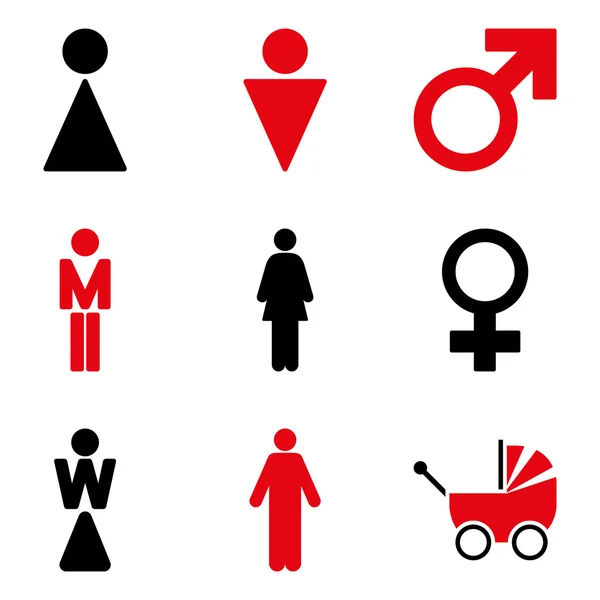 Wc Gender-Symbole flache Glyphen-Symbole — Stockfoto