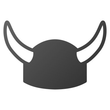 Boynuzlu miğfer degrade glif simgesi