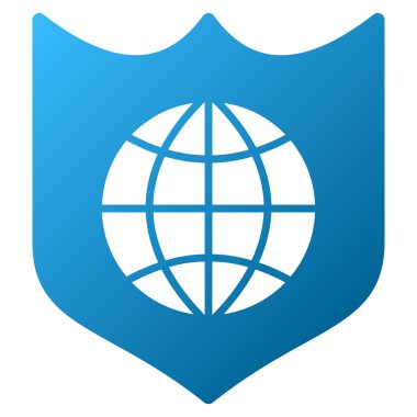 Küresel kalkan degrade glif simgesi