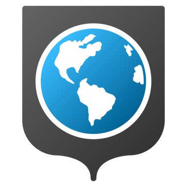 Dünya kalkan degrade glif simgesi