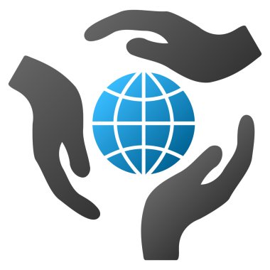 Küresel koruma degrade glif simgesi