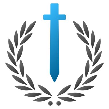 Kılıç onur Embleme degrade glif simgesi