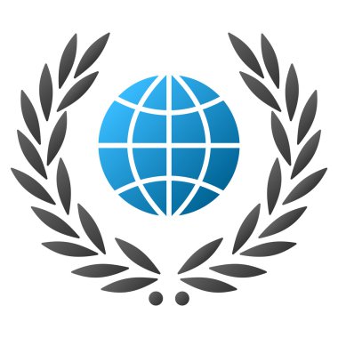 Küresel amblemi degrade glif simgesi