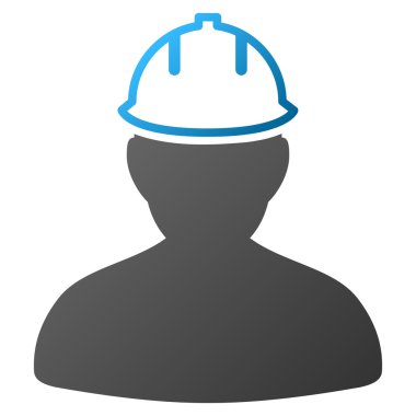 Kişi işçisi degrade glif simgesi