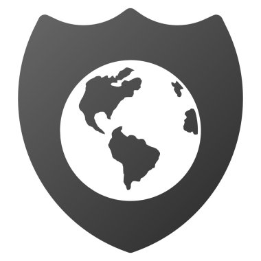 Dünya kalkan degrade glif simgesi