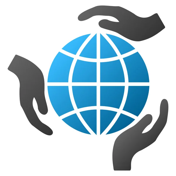 Global Protection Hands Gradient Glyph Icon — Stock Photo, Image