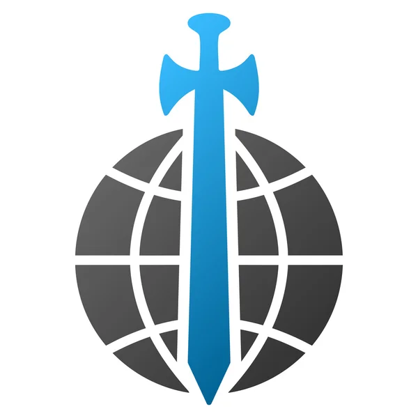 Global Guard Gradient Glyph Icon — Stock Photo, Image