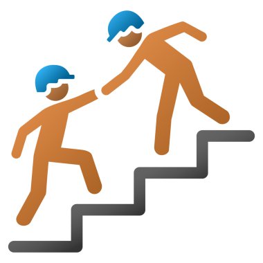 Workers Help Gradient Vector Icon