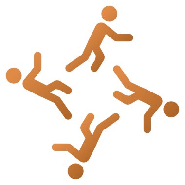 Hareketli erkekler degrade glif simgesi