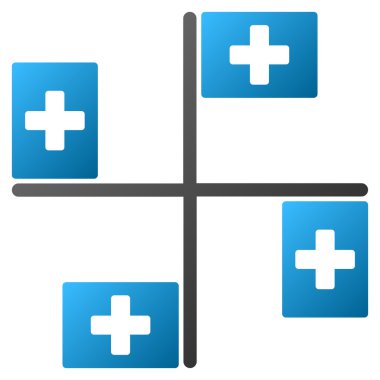 Hastane bayrakları degrade glif simgesi