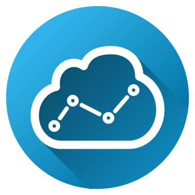 Bulut Trend grafik degrade glif simgesi yuvarlak