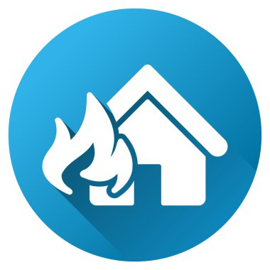 Realty hasar degrade glif simgesi yuvarlak ateş