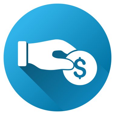 Madeni para bağış degrade glif simgesi yuvarlak