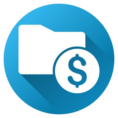 Para klasör degrade glif simgesi yuvarlak